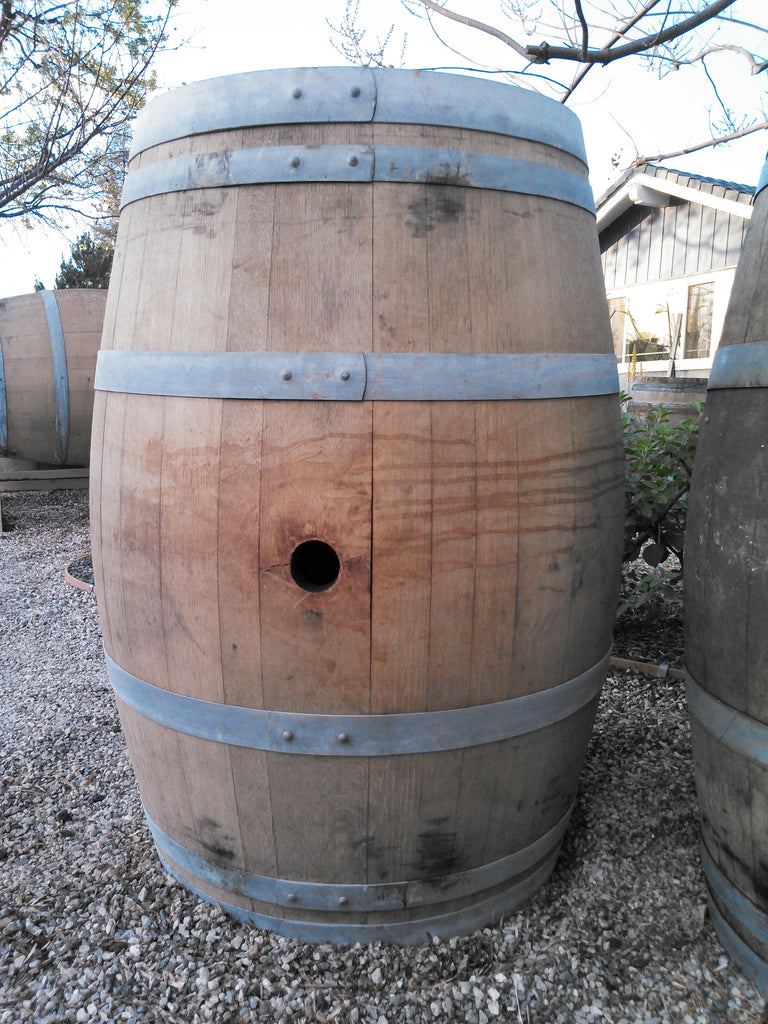 self watering wine barrel planter Rustic Used Wine Barrel Planter – Evans Family Barrels