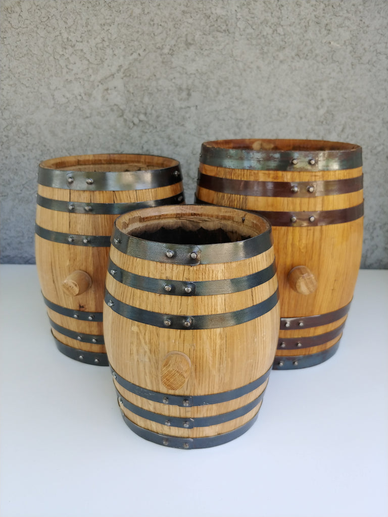 indoor whiskey barrel planter Small Whiskey Barrel Planters – Evans Family Barrels