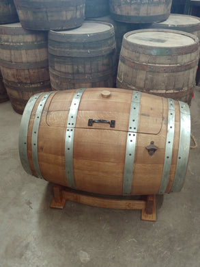 30 Gallon Whiskey Barrel  Ice Chest on Combo Stand