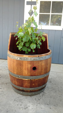 Wine Barrel Planter - Finished and Custom Cutout