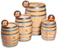 Small Whiskey Barrel Sizes 5G - 30G