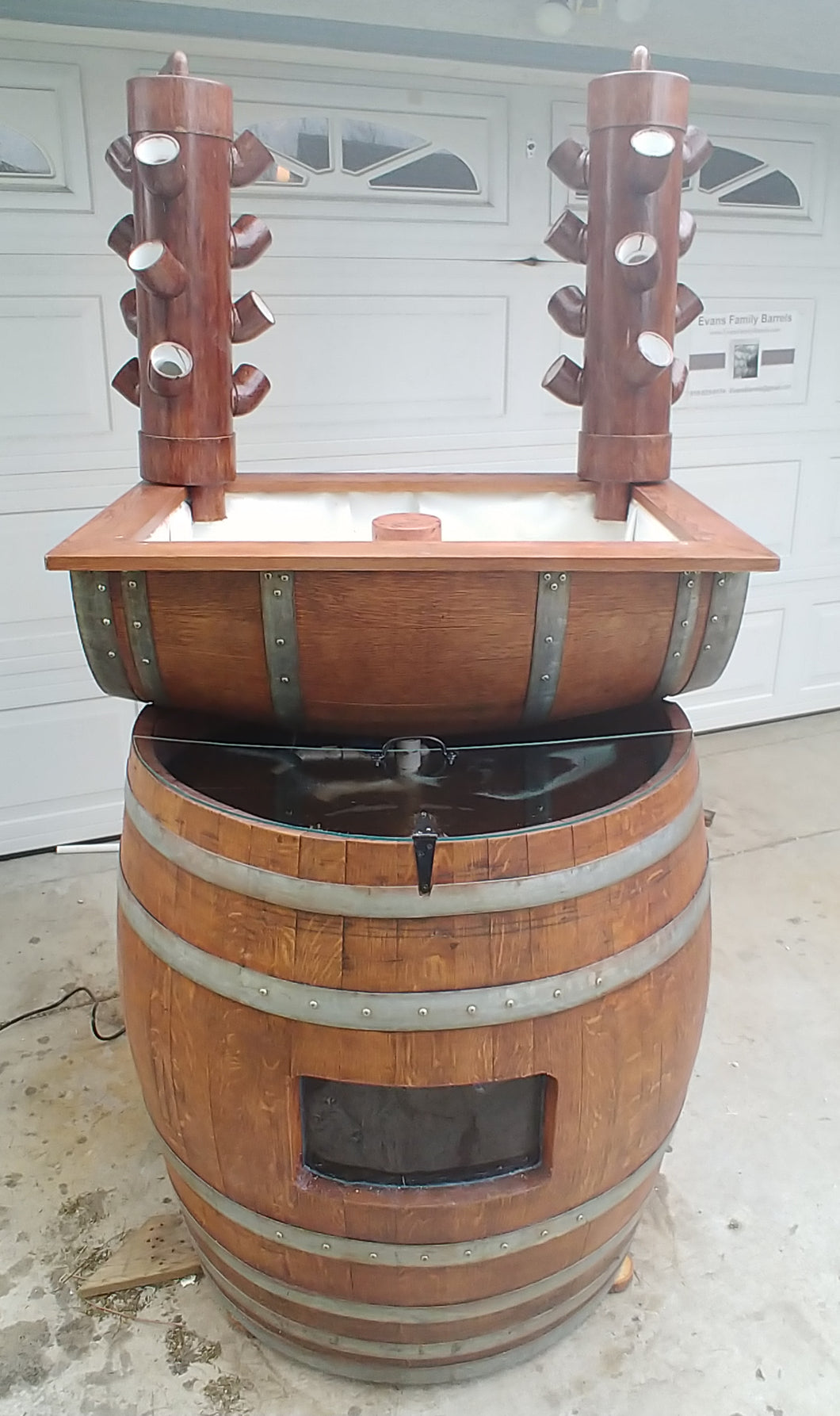 Vertical Wine Barrel Aquaponics System