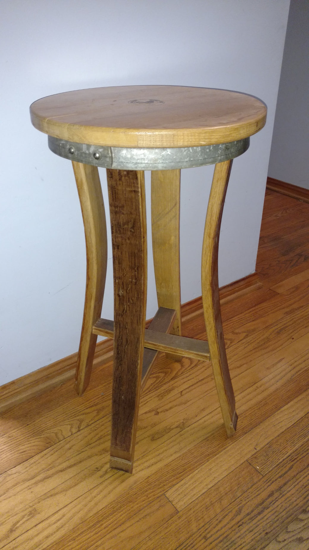 Wine Barrel Barstool inward legs