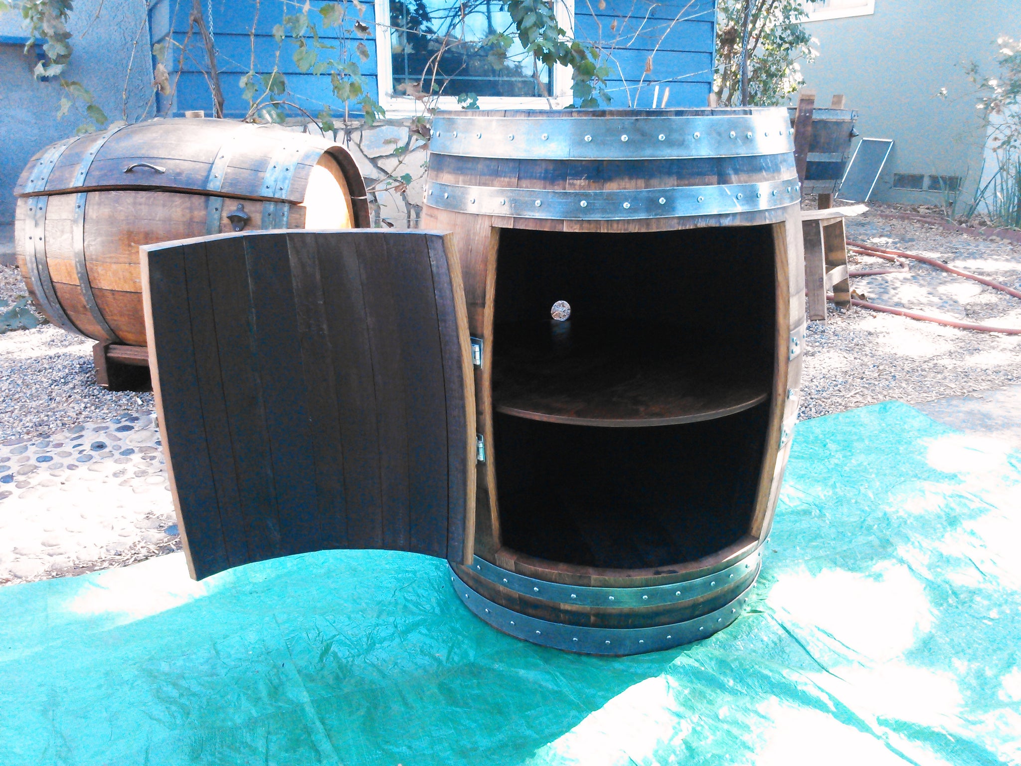 Rustic Wine Barrel Single Door