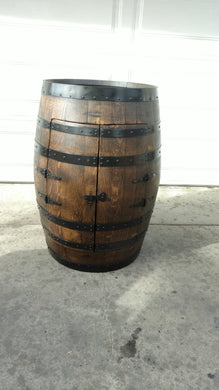 Rustic Wine Barrel Double Door Cabinet