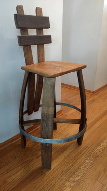 Wine Barrel Bar Stools with back and head seat
