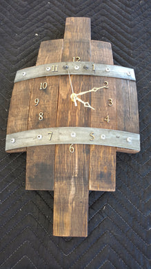 Wine Barrel Stave Clock - natural numbers